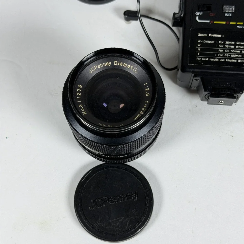 Vintage Minolta SR-T 101 35mm SLR Camera Lot w/ Lenses & Flash - Storage F-15